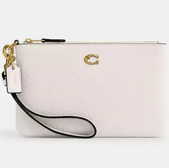 (2) NWT Coach White Wristlet with Gold Accents - Picture 1 of 1